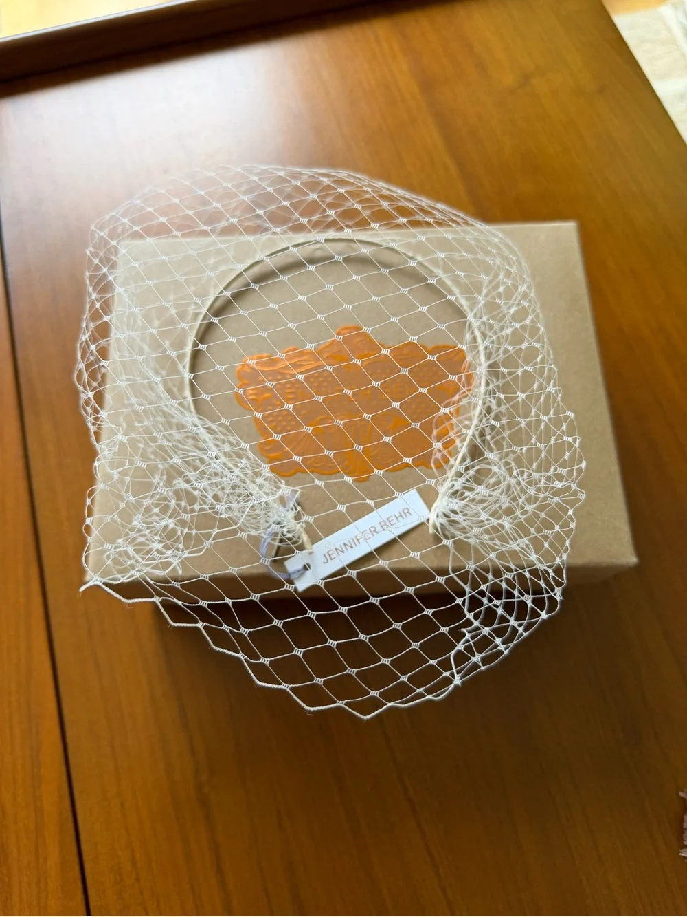 Jennifer Behr Voilette Headband Birdcage Veil in Cream
